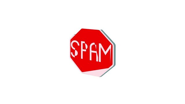 Stop spam sign icon animation best cartoon object on white background