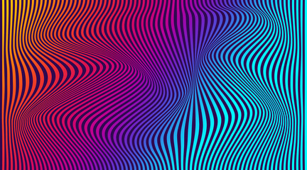 Distortion lines background. Distort stripes, abstract modern pattern