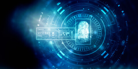 Fingerprint Scanning Technology Concept 2d Illustration
