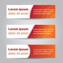 Vector Abstract Banner Design Web Template background. Modern Graphics Template Banner pattern for social media and websites. warm color