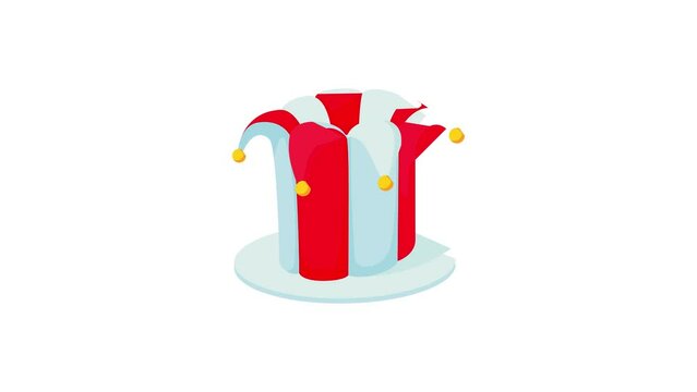 Jester hat icon animation best cartoon object on white background