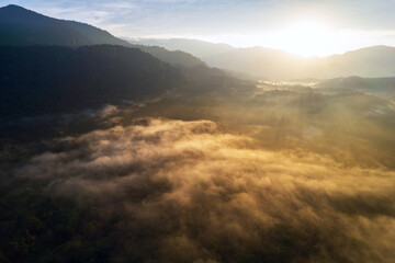 sunrise over the mountains