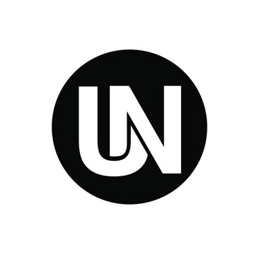 UN company name initial letters monogram. UN symbol.