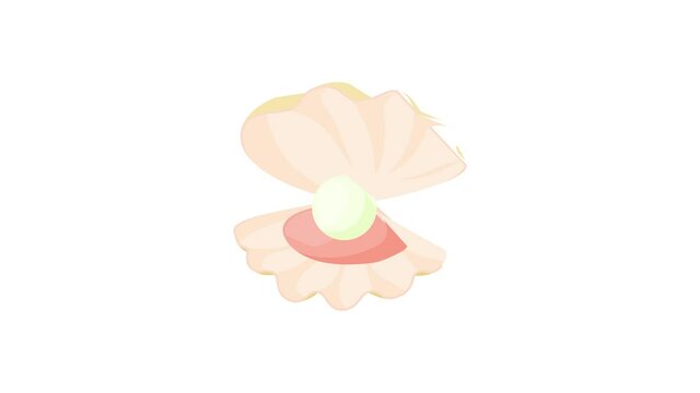 Pearl in a shell icon animation best cartoon object on white background