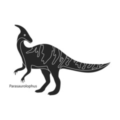 Fototapeta premium Ancient dinosaur vector icon.Black vector icon isolated on white background ancient dinosaur.