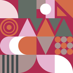 Obraz premium Bauhaus seamless pattern with geometric shapes