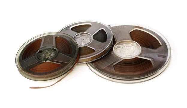 An old sound recording tape, reel to reel type.	
