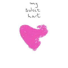 pink heart drawn, graphics, black and pink, happy valentine's day, minimalism, sweet heart