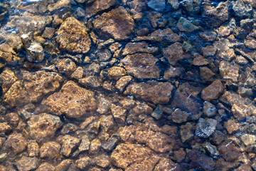 Stone bottom background texture.