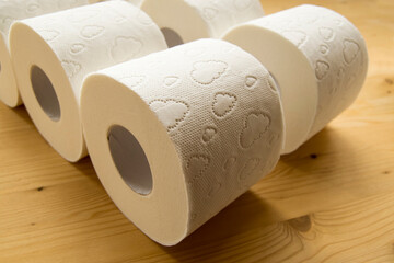 Toilet paper rolls. Daily hygiene. Plan view.