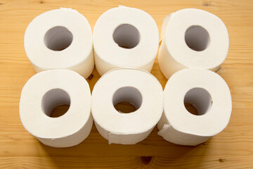 Toilet paper rolls. Daily hygiene. Plan view.