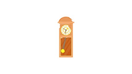 Grandfather clock icon animation best cartoon object on white background