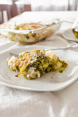 Broccoli, potato and cheese pie vegan