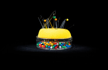 pin box with black background