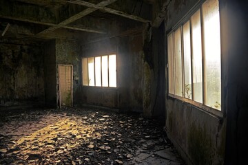 Fototapeta na wymiar the abandoned room 