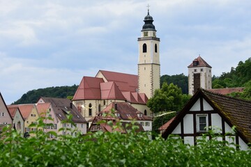 Blick auf die Stiftskirche Heilig -Kreuz in Horb am Neckar in Baden_Wuertemberg