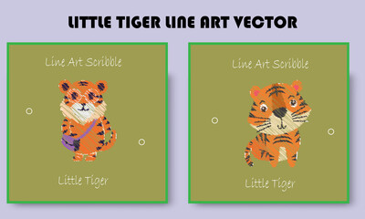 TIGER LINE ART VECTOR