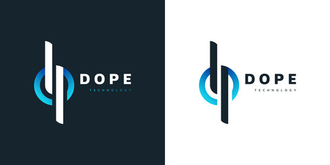 Modern Initial Letter D and P Logo Design. DP Letter Logo for Business Identity