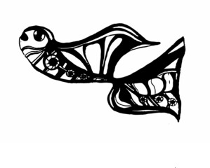 Black and white fish.