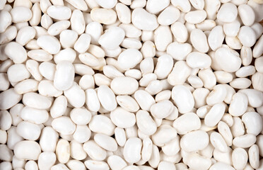 White Haricot bean, close-up. Bean food