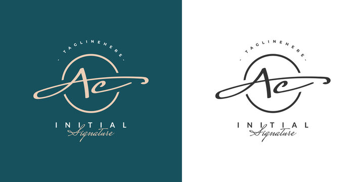 Initial A and C Logo Design with Elegant and Minimalist Handwriting Style. AC Signature Logo or Symbol for Wedding, Fashion, Jewelry, Boutique, and Business Identity