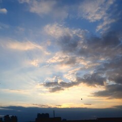 sunset in the city