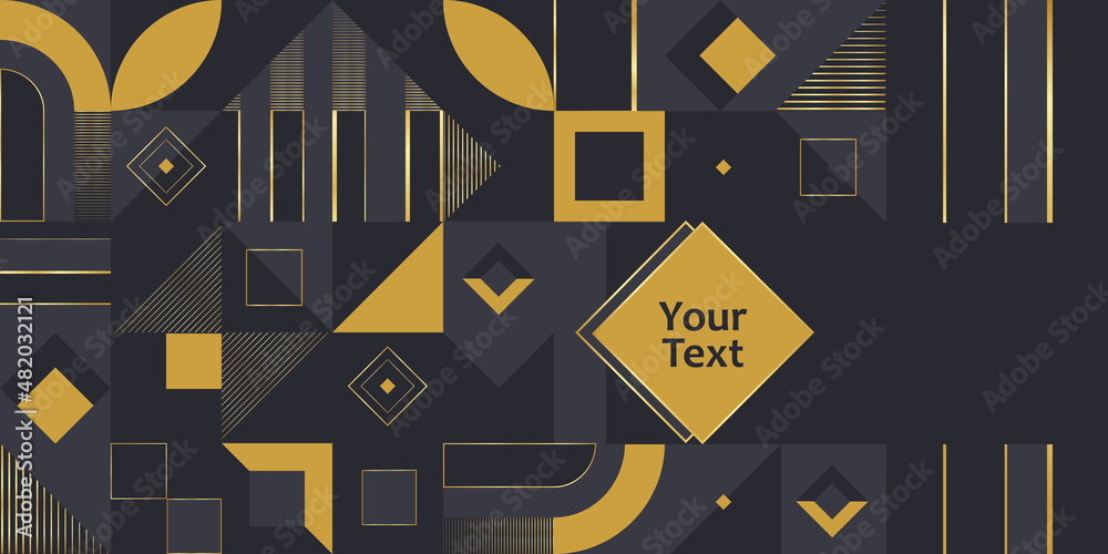 Fototapete Modern style graphic element. Graphic pattern, texture for poster, card, social media. Vector with geometric shapes, geometry graphics and abstract background vector. Lines, squares and triangles. 