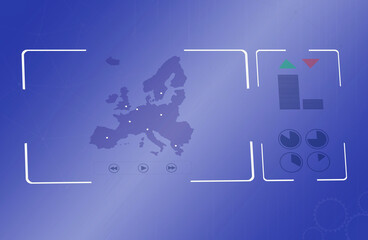 Fototapeta premium slot locations on EUROPE map with controller