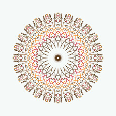 Vector hand drawn doodle mandala. Ethnic mandala with colorful tribal ornament. Isolated. Bright colors.