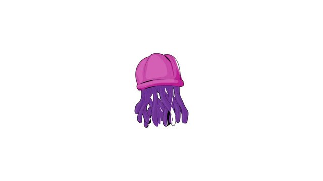 Jellyfish icon animation best cartoon object on white background