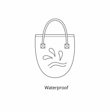 Waterproof 100 recycled polyester - concept for sustainable shopper bag, eco friendly fabric, clothing packaging. Vector stock illustration isolated on white background for design label set. 