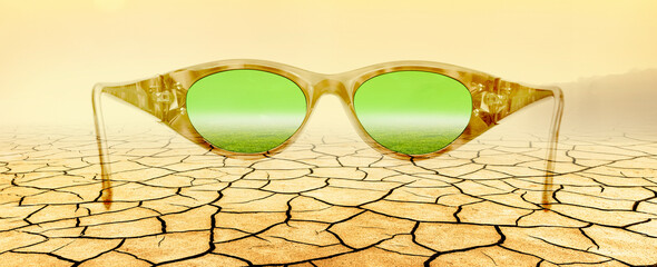 Blicke durch grüne Brillengläser auf eine grüne Zukunft