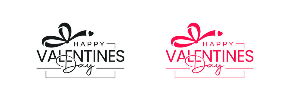 Abstract happy valentines day logo, happy valentines day, love gift box logo design, happy valentines day 
