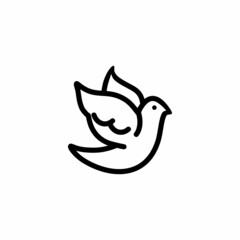 Dove flat icon. Single high quality outline symbol of wedding for web design or mobile app. Thin line signs of love for design logo, visit card, etc. Outline logo of happy