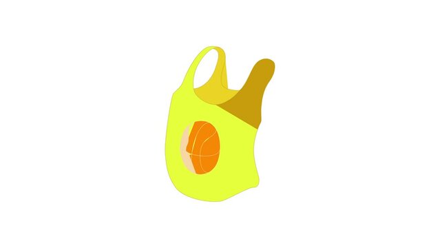 Yellow female tank top with basketball ball icon animation best cartoon object on white background