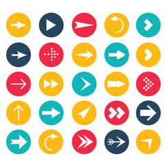 Arrow icon set. Collection of Colored different arrows sign