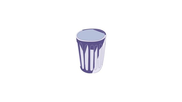 Trash icon animation best cartoon object on white background