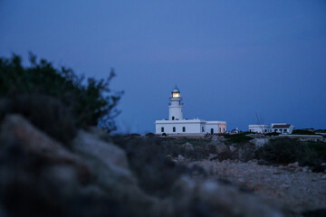 Fototapeta na wymiar Far de Cavalleria, in Minorca. Moments after sunset.