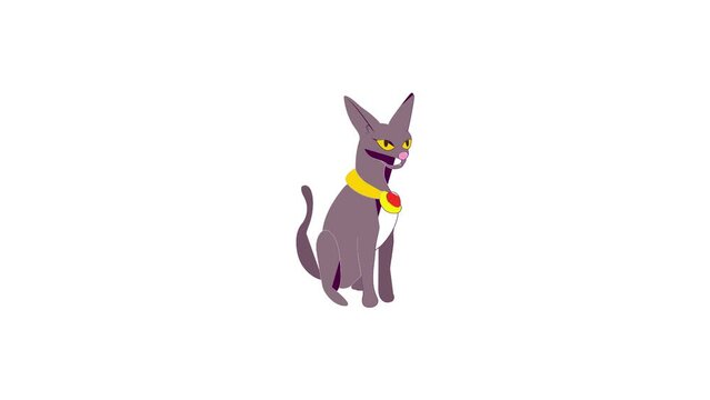 Egyptian cat icon animation best cartoon object on white background