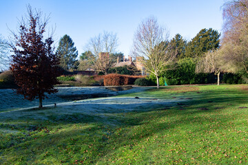 Fototapeta na wymiar Rear view of Rufford Abbey, from Rufford Country Park.