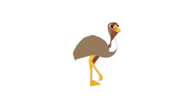 Ostrich icon animation best cartoon object on white background