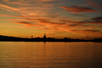 Abendrot &uuml;ber Konstanz