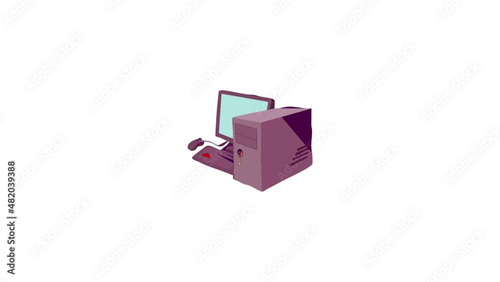 Poster Computer icon animation best cartoon object on white background - Posters