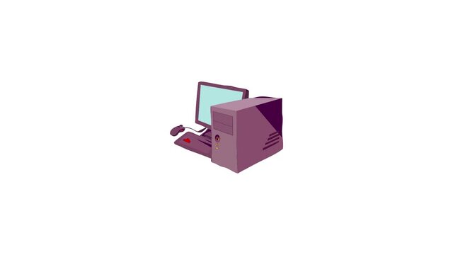Computer icon animation best cartoon object on white background
