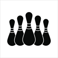 Bowling ball and pin icon. Simple icon skittles with ball. vector illustration on white background. eps 10