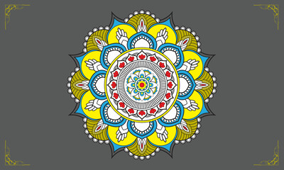 Color Flower Mandala Art Design