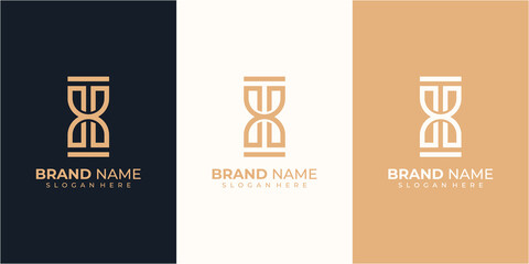 letter T hourglass logo design concept. Letter T sand watch logo design inspiration