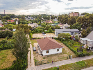 Fototapeta na wymiar aerial view of the eastern europe city