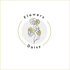 vintage retro feminine beauty daisy floral logo