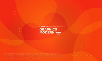 Minimal abstract background. Orange elements with fluid gradient. Dynamic shapes composition. Eps10 vector